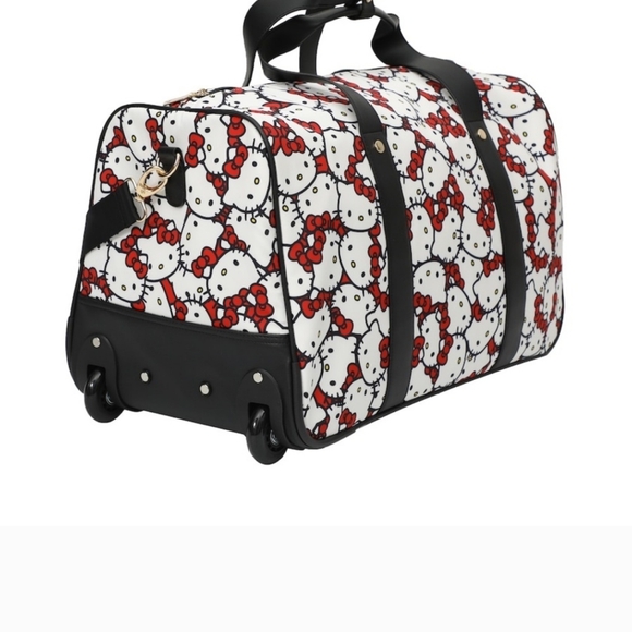 🖤❤️NEW Hello Kitty Allover Print 18-Inch Wheeled Rolling Duffel Bag🖤❤️ - Picture 7 of 13